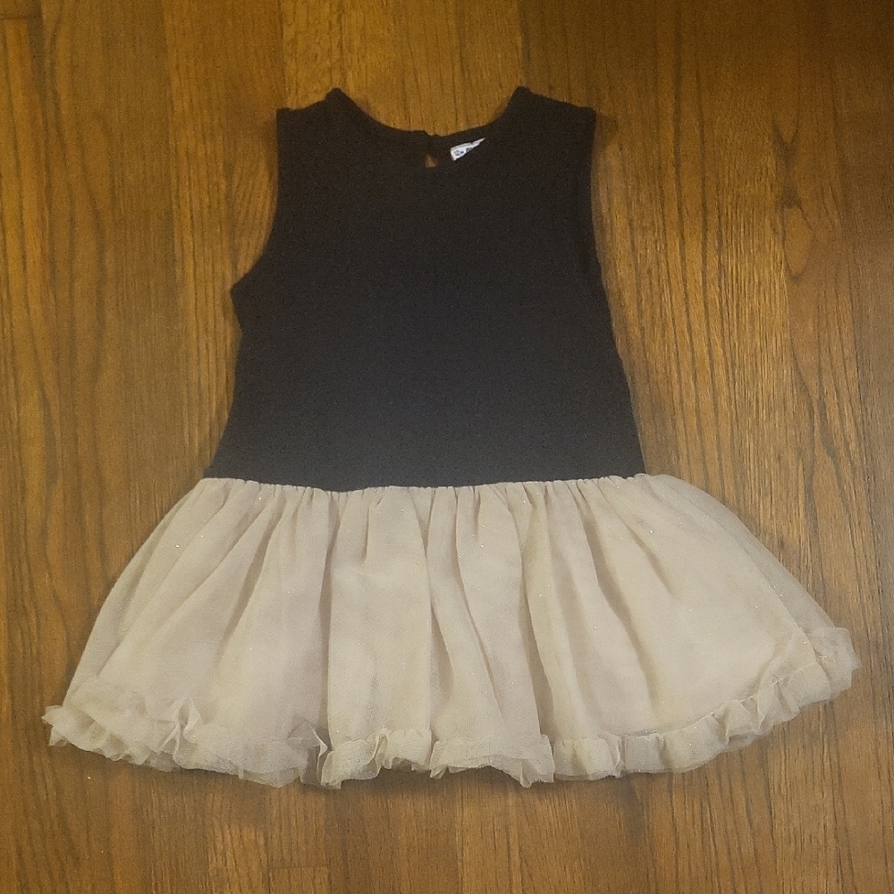 Mayoral Black and Cream Kids Casual Dress